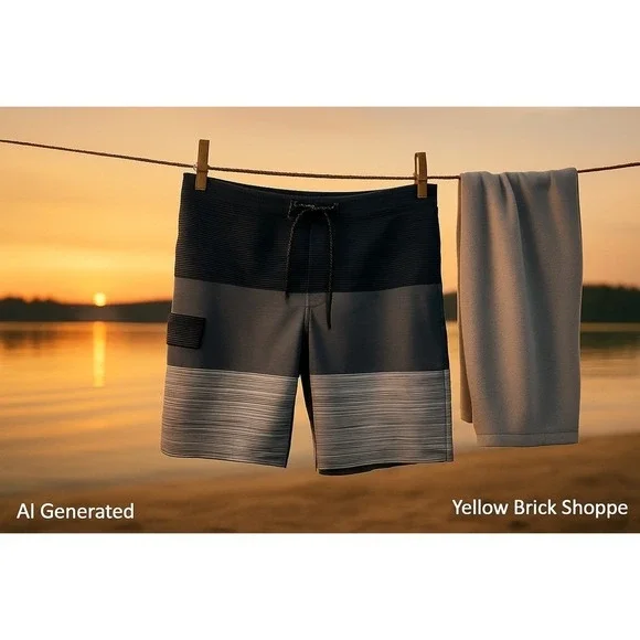 George Gray Swim Trunks TagFree Comfort UPF50 Plus Quick Dry‎ Large
