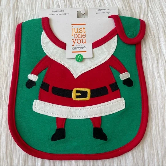 Carters baby Adorable Santa Baby Bib NEW NWT