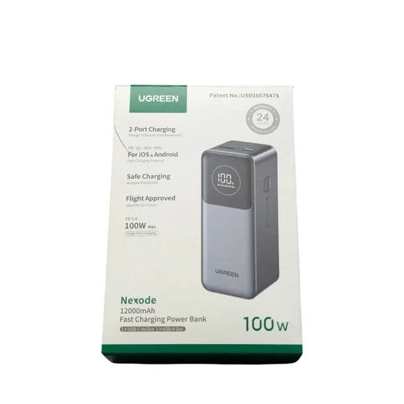 Oo2O UGREEN - Nexode 100W 12000mAh Fast‎ Charge Power Bank with Smart Display
