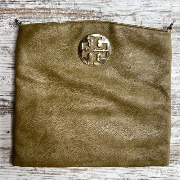 EUC Tory Burch Tan/Beige Leather Clutch Bag
