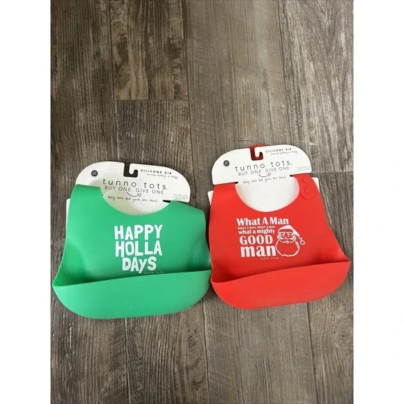 Bella Tunno Tots Silicone Pocket Baby Bib Happy Holla Days Holiday What A Good