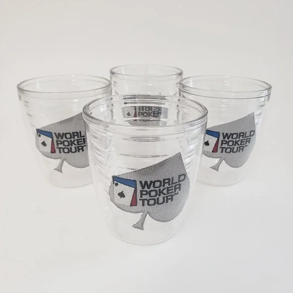 Tervis Tumbler World Poker Tour Set of Four 12oz Plastic Insulated Cups