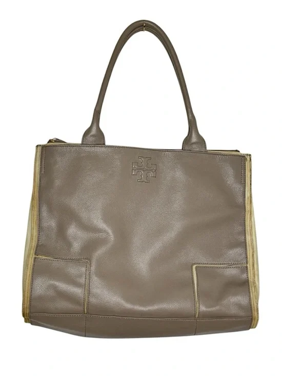 Tory Burch Ella Leather And Canvas Tote Bag