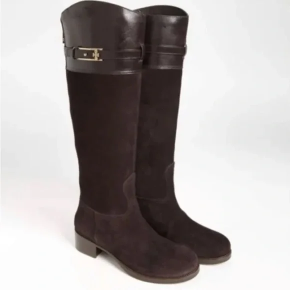 Tory Burch Jenna Brown Suede Tall Riding Boots- Women SZ 7