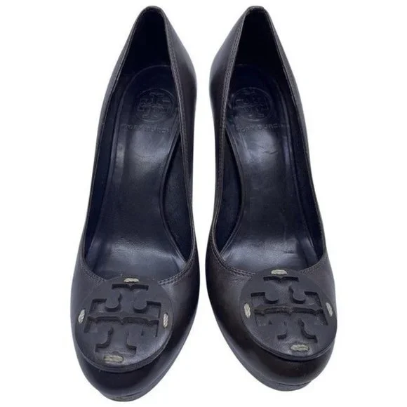 Tory Burch Brown Leather Mid Heel Pumps Size Us