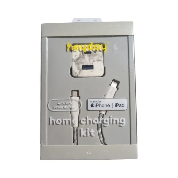 Mm8-N heyday 2-Port USB-A USB-C Wall Charger + 6' Lighting USB-C Cable‎