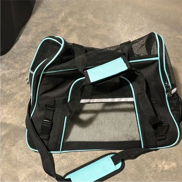 Stylish Black and Blue Dog Carrier