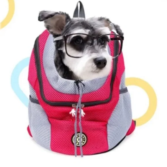 Mesh dog carrier backpack