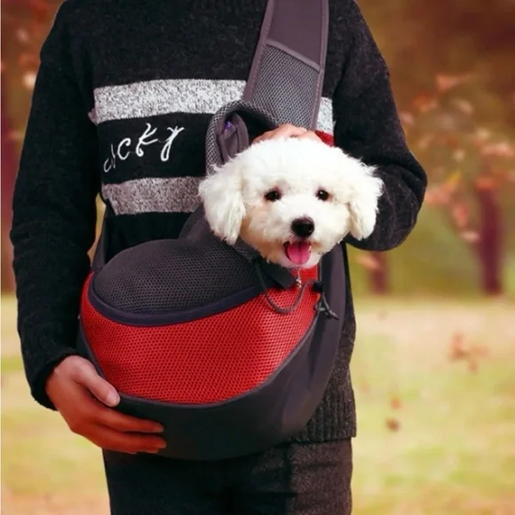 Doggy / Cat Sling Carrier. Size: Small color:Red.