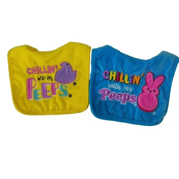 Chillin' With My Peeps 2pc Bib Set NWOT Infant Baby