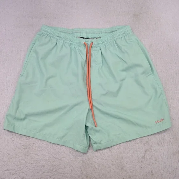 Huk Fishing Swim‎ Trunks Aqua Performance Netted W/ Pockets Mens Medium x 6