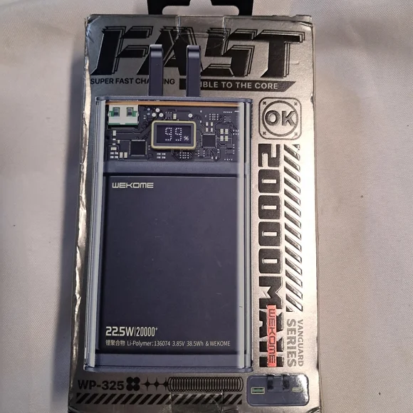 NWT WP-325 | Powerbank 20000 mAh 22.5W | With Built-In Cable