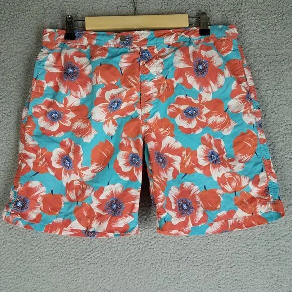 Bonobos Swim Trunks Shorts Adult 33 Floral Hawaiian Brief Lined 6.5