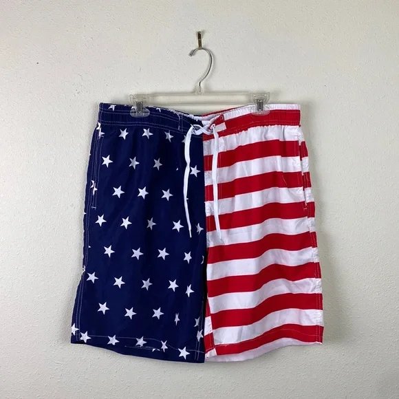 Mountain and Isles | American Flag Swim Shorts Trunks Men's XX-Large