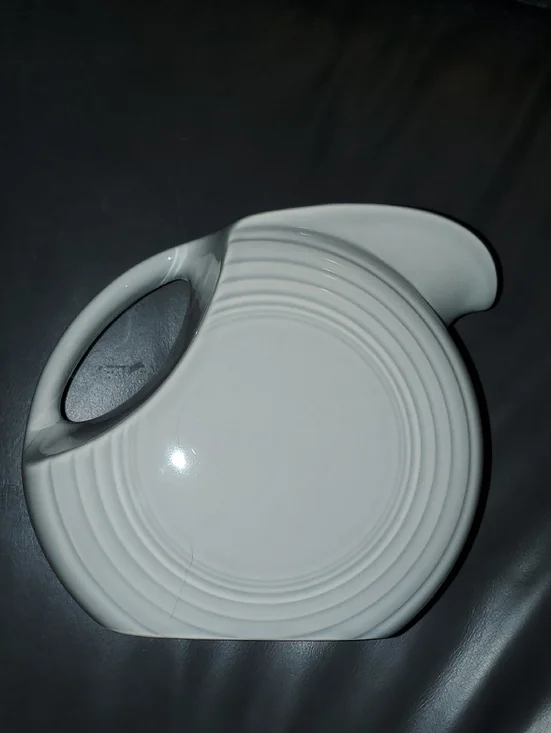 Fiesta Homer Laughlin Classic Retired Pearl Gray Ceramic Large Disk Pitcher