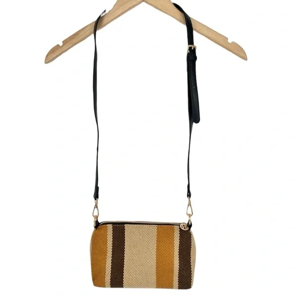 Tory Burch Woven Stripe Crossbody Bag in Tan &‎ Brown