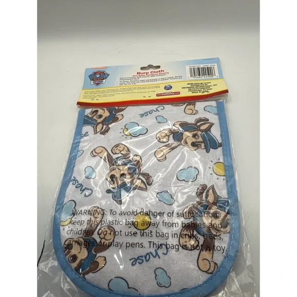 Paw Patrol Chase Burp Cloth Water Resistant Baby Toddler‎