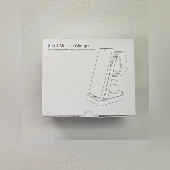 3-in-1 Multiple Phone Charger For Smart Phone, Earphone, And Watch NWT