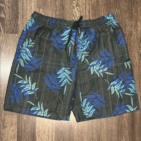 Men's Black and Blue Swim Shorts with a liner size 36/38