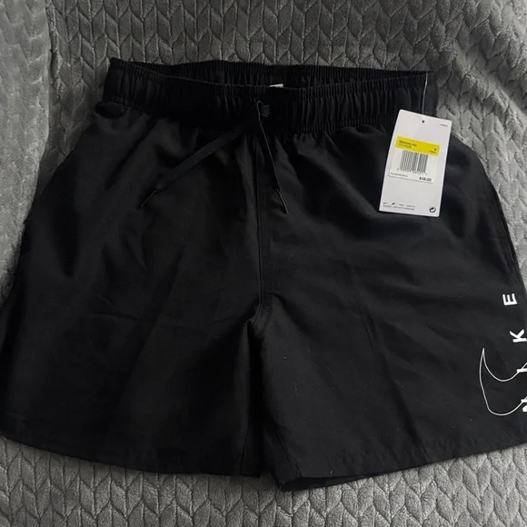 Nike Black Swim Trunks with Logo