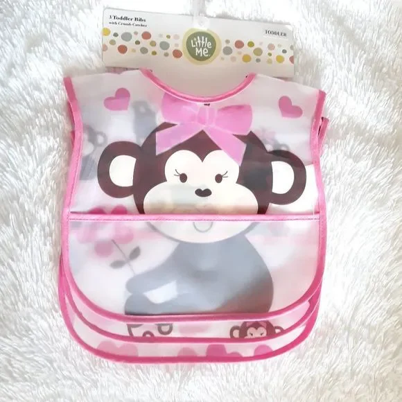 Little Me 3 pk - Toddler Bibs with Crumb Catcher ~ NEW!!!