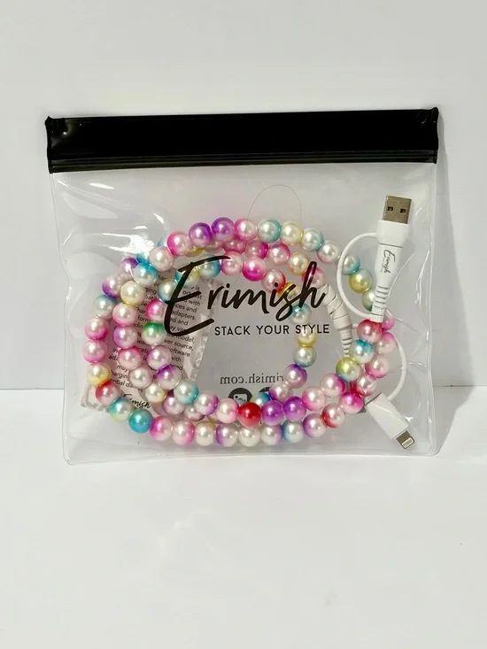 Erimish Multicolor Beaded Phone Charger 3ft