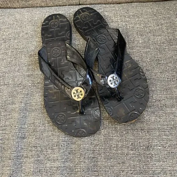 Tory Burch Thora Black Sandals Women Size 7