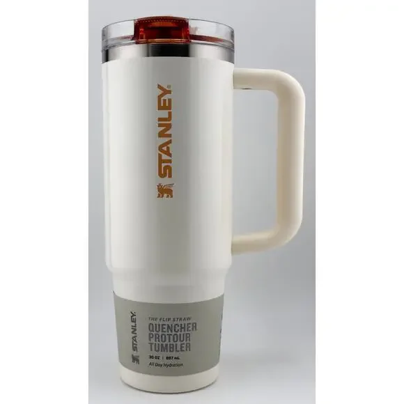 Stanley Quencher ProTour Flip Straw 30 oz Tumbler; CREAM APRICOT GLOSS