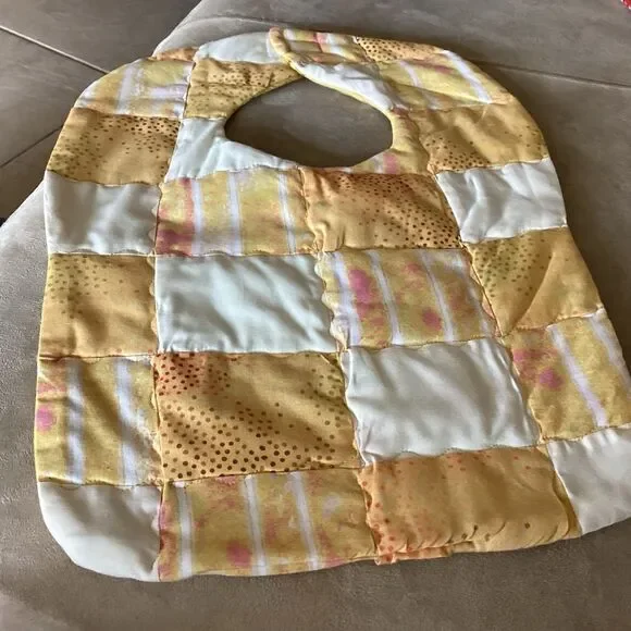 Handmade Double Sided Quilted Yellow Baby Bib