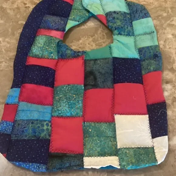 NWOT. Hand Crafted Quilted Reversible Baby Bib $12 ea. or 3/$25