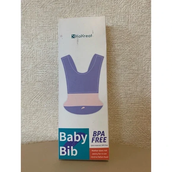 KokKreat Baby Bib –‎ BPA Free, Waterproof, with Food Catcher Pocket – Brand New