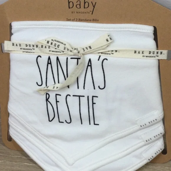 Rae Dunn Baby Bandana Bibs - White