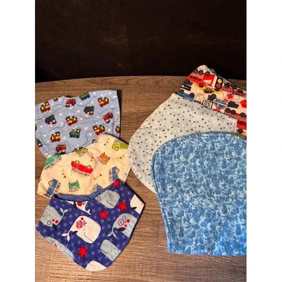 Cute Baby Bibs & Burp Cloths Multi Pattern Cars Trains‎ Whales Toddler Drool