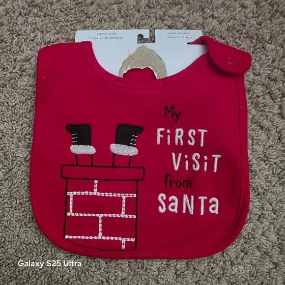 NWT just one you my first christmas‎ baby bib