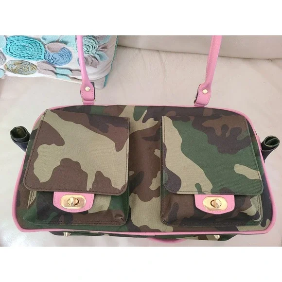 Petote Marlee Camo with Pink Stripe Pet Bag Purse Brand New W Tags