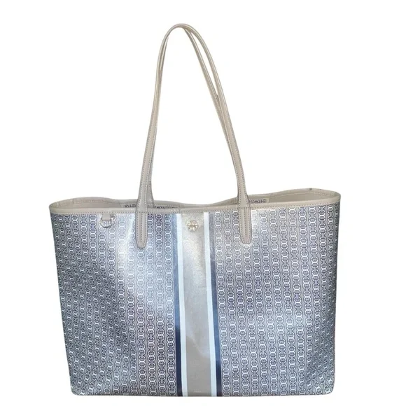 Tory Burch Gemini Link Tote and Wallet Set French Gray