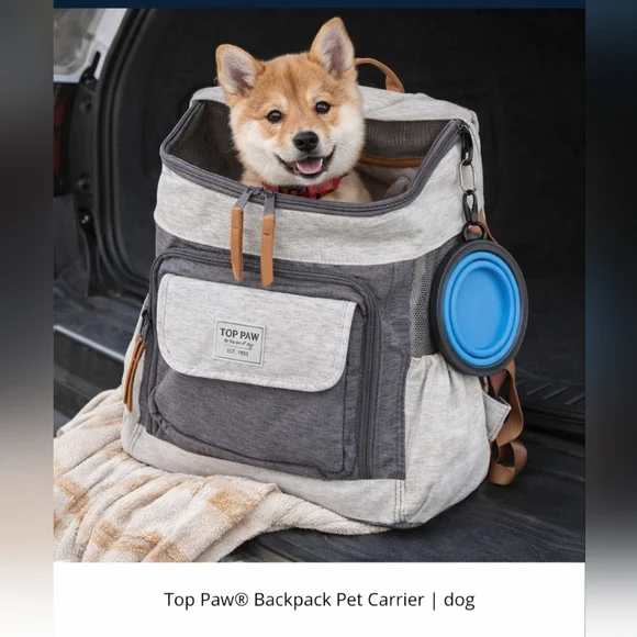 Pets | Top Paw Charcoal and Light Gray Pet Carrier | C1