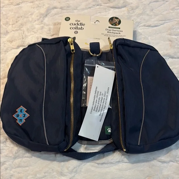 Dog Backpack Harness - Cuddle Collab with Baloo & Pan - M - Navy. NWT