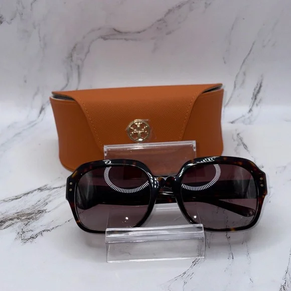 Tory Burch Tortoise Sunglasses with Orange Case