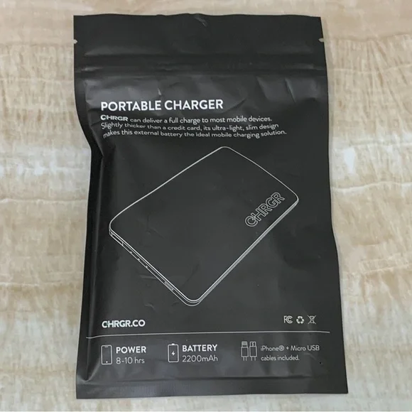 [5x$25] ⭐️Portable phone charger slim design battery power bank iPhone Micro USB