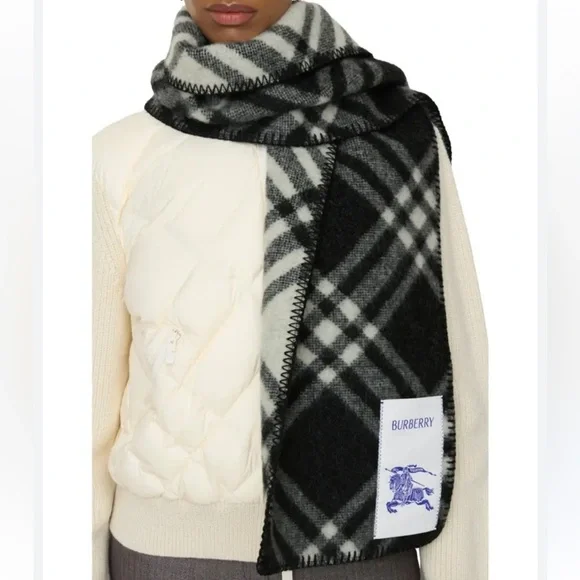 Burberry Check Wool Scarf NWT
