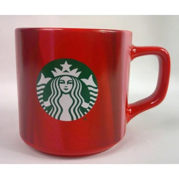 Starbucks Marble Pattern Small Coffee Mug Cup Red 11 oz 2022