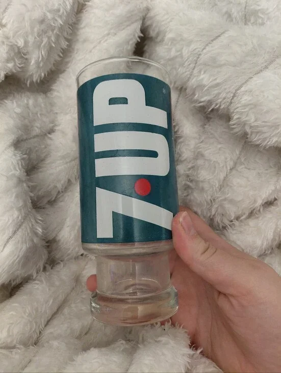 7 Up The Ubcola Wet & Wild Pedastal Vintage Collectible Glass