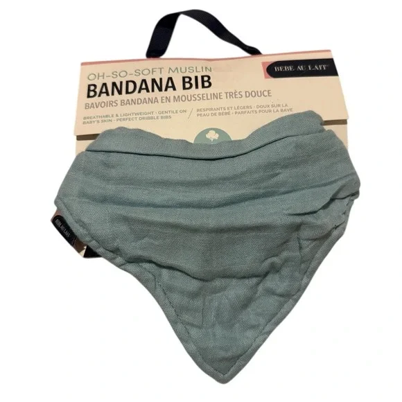 Le Bebe Bandana Bib Muslin Lagoon Adjustable Sizing Blue