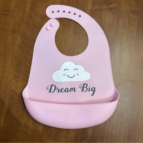 Dream Big Pink Silicone Bib