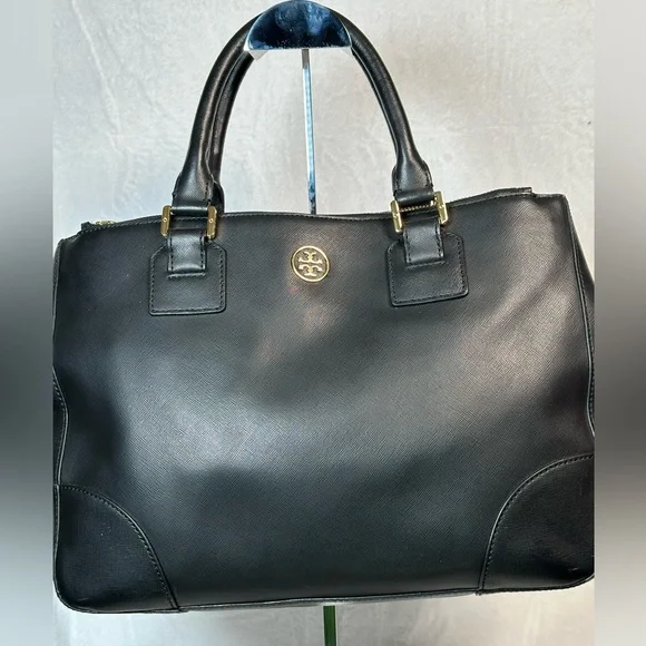 Stunning Tory Burch Black Tote with Gold Accents