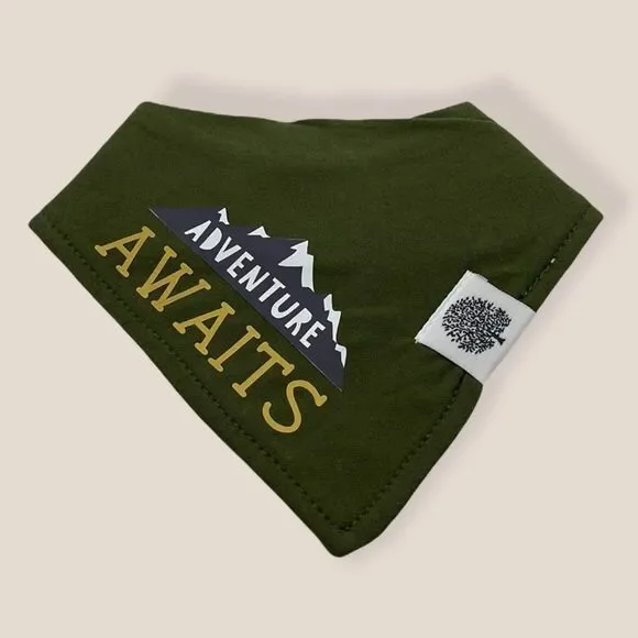 NWT Wool + Pepper Co. ADVENTURE AWAITS Baby Bandana Bib