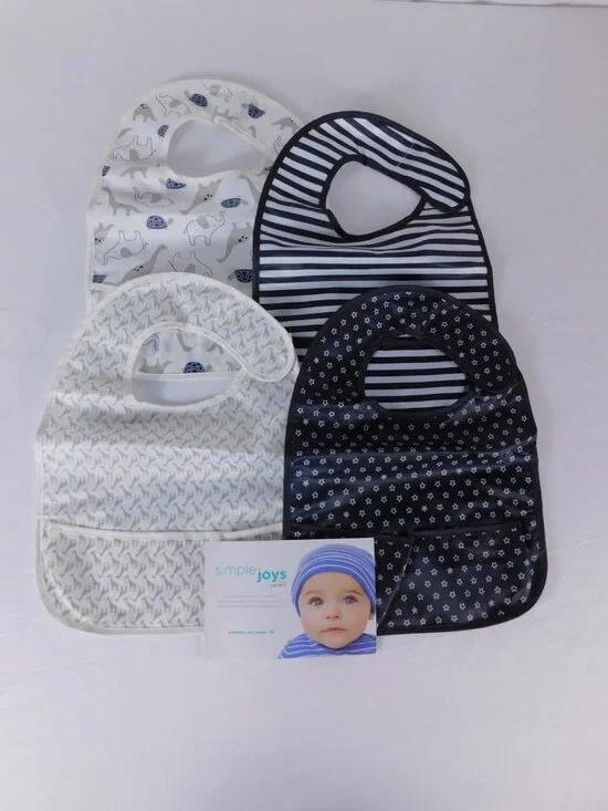 Simple Joys By Carter's Waterproof Plastic Baby Bibs Set 4 One Size Multicolor