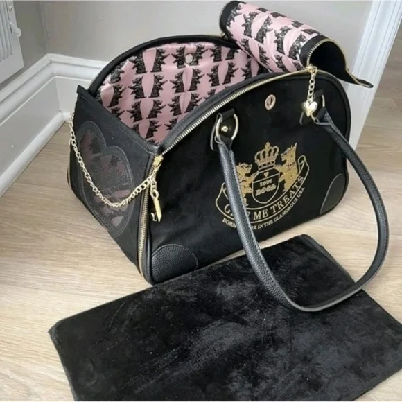 Juicy Couture Black Travel Pet Tote Carriers