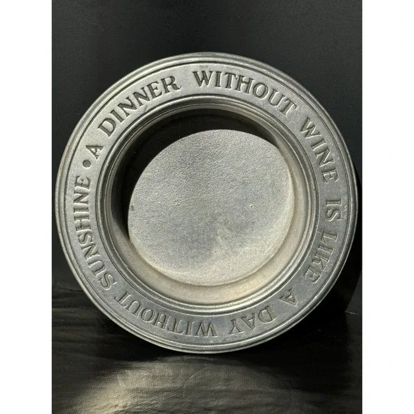 Wilton Pewter Wine Bottle Coaster A Dinner Without Wine Vintage